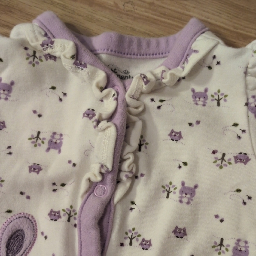 2 Cute Kids Footies - Purple and Yellow Animal Prints - Picture 3 of 13